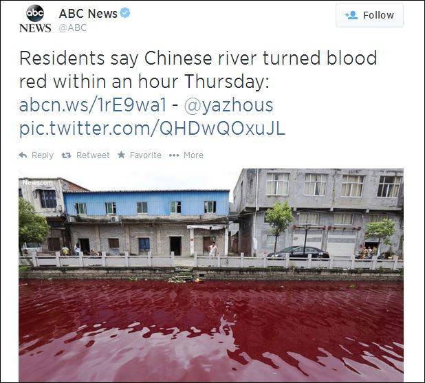 „Апокалипсис“ в Китай, потече кървава река