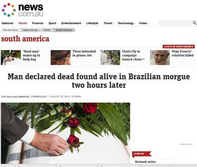 Чудо в Бразилия: Мъртъв мъж възкръсна в моргата
