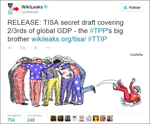Уикилийкс: САЩ и ЕС предадоха световната икономика на корпорациите