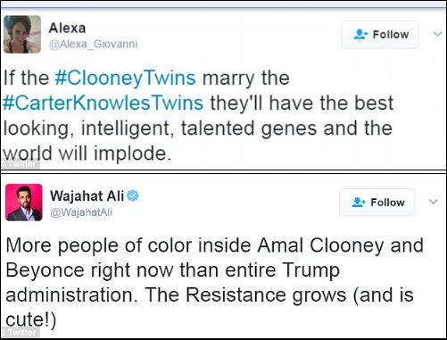 Туитър полудя заради близнаците на Клуни и Бионсе (Най-уникалните попадения)