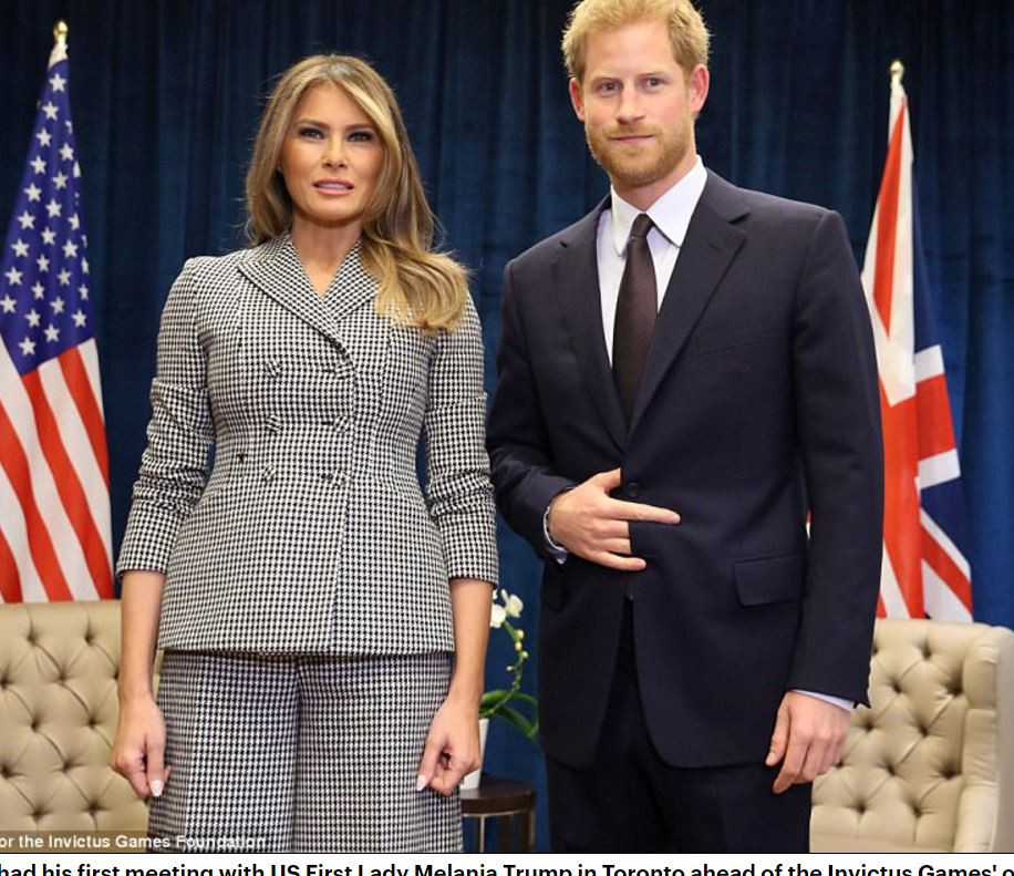 Мелания Тръмп соло на среща с принц Хари (+ Защо годеницата му не ги изпусна от поглед?)