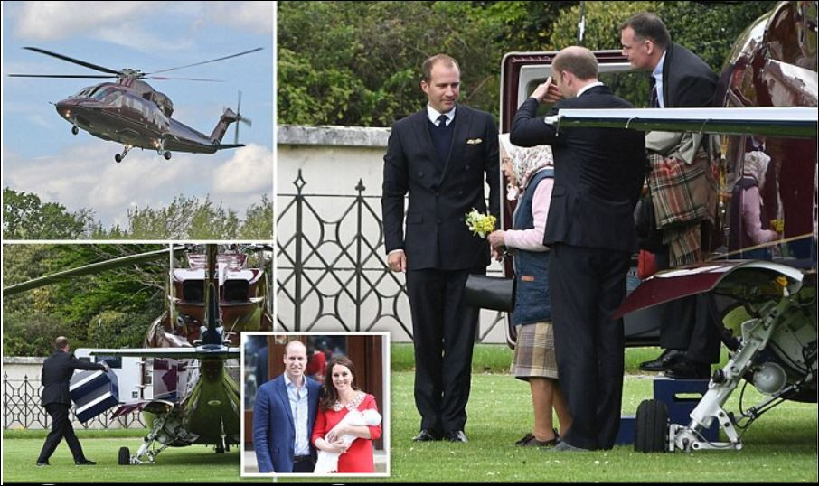 Кралица Елизабет на първа среща с новото бебе (Доведоха я с хеликоптер)