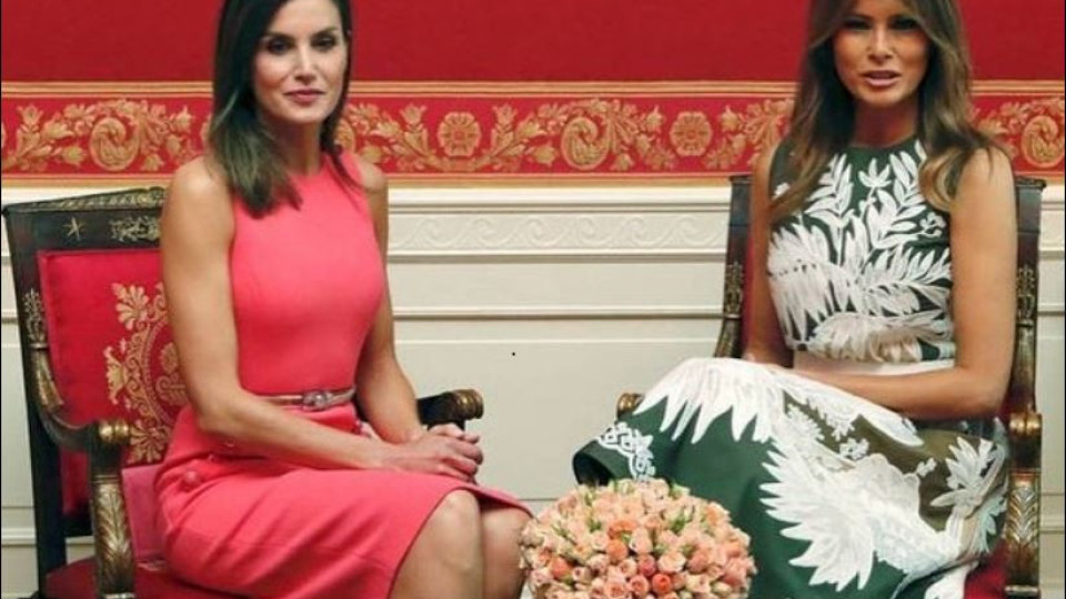Мелания Тръмп на чай с Летисия Ортис в Белия дом (Испанските крале на крака при Тръмп)