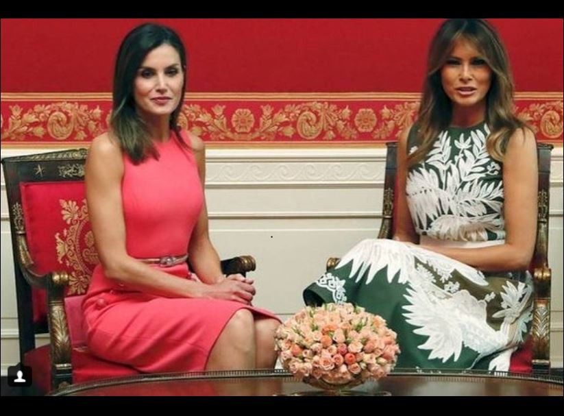 Мелания Тръмп на чай с Летисия Ортис в Белия дом (Испанските крале на крака при Тръмп)