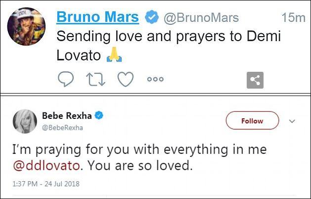 Холивуд се моли за Деми Ловато след трагедията (Вижте как я подкрепиха)
