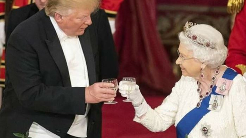 Доналд Тръмп остана на сухо на банкета на кралицата! (Отказа вино за 1600 евро)
