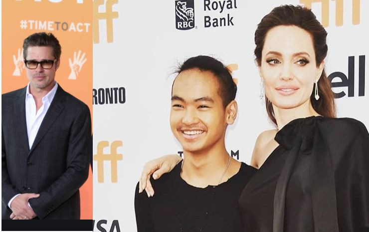 Анджелина Джоли вдигна ръце от сина си и бившия си съпруг сн колаж Уикипедия/Инстаграм