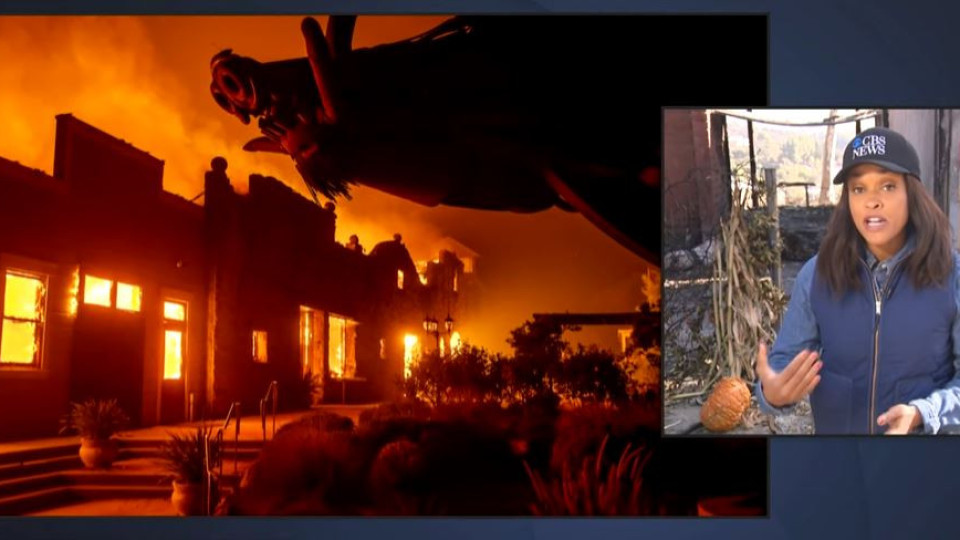 Пожарът в Калифорния остави милиони без ток и боядиса океана в розово