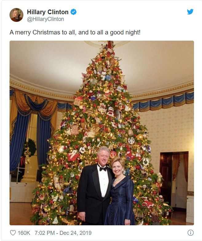 Хилари Клинтън стана за смях навръх Коледа сн. Туитър 