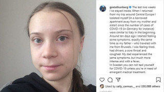 Грета Тунберг потъна в изолация: Мисля, че съм болна от коронавирус