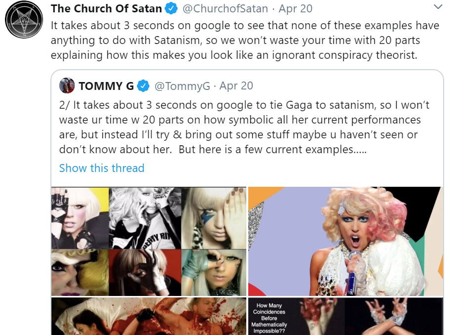 Лейди Гага член на сатанински култ? сн. Туитър 