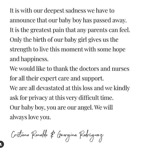 Кристиано Роналдо и Джорджина загубиха едното си дете при раждането (Всичко за голямата трагедия) - Снимка 2