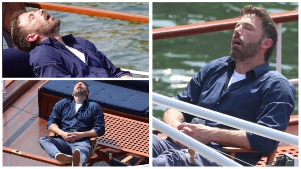Бен Афлек хърка пиян на лодка в Сена