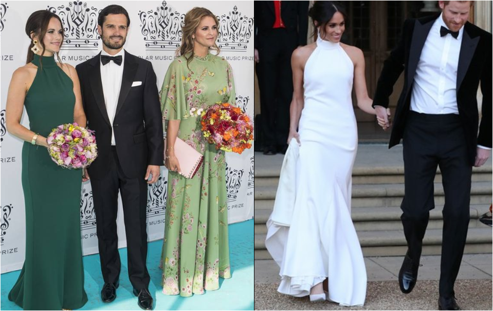 Меган Маркъл и шведската принцеса София с еднакви рокли колаж: Интернет