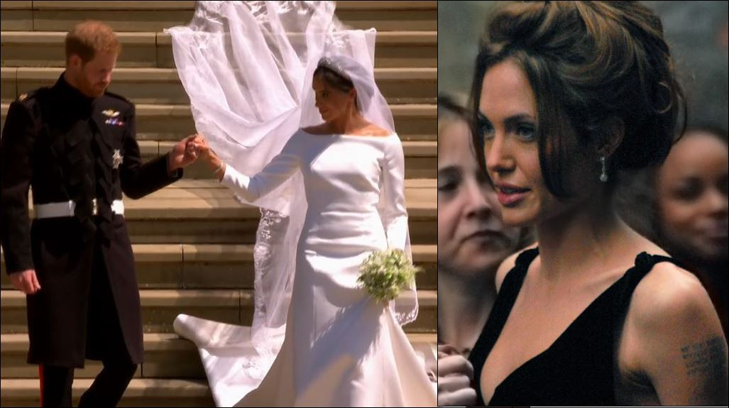 Анджелина Джоли отсвирила сватбата на Меган и Хари колаж You Tube 