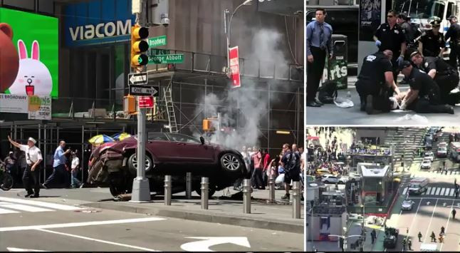 Драма на Таймс скуеър в Ню Йорк заради катастрофа 