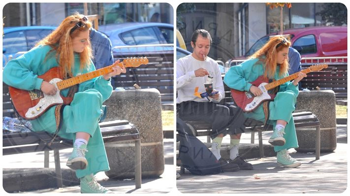 Юлиан Вергов ще я "сцепи": Щерка му Алена стана уличен музикант на пъпа на София! (ето в каква компания е - СНИМКИ) - Снимка 3