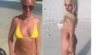 Шантавата Бритни Спиърс пак си развя голата трътка на плажа