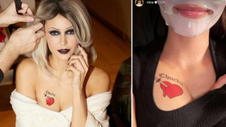 Нина Добрев приковава мъжките очи с татуировка над деколтето