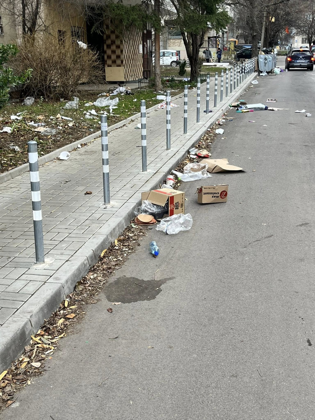 Криза, вятър и празнично разчистване "украсиха" София с матраци и пликове (снимки и видео)